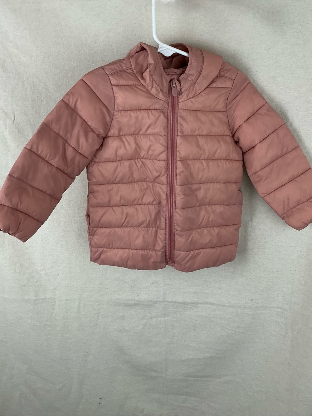 Old Navy Girls Hooded Puffer Jacket - Dusty Rose 18-24mo Bear Ears Fall Winter